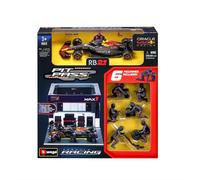 Bburago 1:43 Scale Oracle Red Bull Racing RB21 F1 2025 Pit Pass Diorama Set - Max Verstappen | Official Red Bull Racing Licensed Die-Cast | Pit Lane Scene Display | F1 Collector's Model