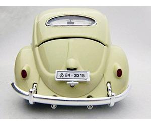 Bburago 1955 Volkswagen Kafer-Beetle Diecast Model Car, 1:18 Scale, Grey, Die-Cast Metal with Plastic Parts, Opening Doors, Bonnet and Boot