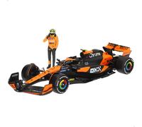 Bburago - F1 McLaren MCL38 2024 with Driver Norris, 1:24 Scale Diecast Car, Detailed Replica with Driver Included, Official McLaren Colours, Recommended Age 14+
