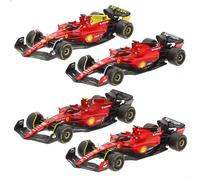Bburago Formula 1 F1 Ferrari SF23 4-Pack - Leclerc - 1:43 Scale - Incredibly Detailed Die-Cast Collectible Replica Race Cars, Rot