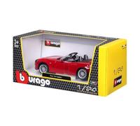 Fiat 124 Spider in metallic grey, 1:24 scale car model from Bburago, 21083G