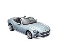 Fiat 124 Spider in metallic grey, 1:24 scale car model from Bburago, 21083G