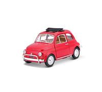 Fiat 500 Lusso 500L Red 1968 Detailed Burago Diecast 1:24 LGB G Scale Model Car