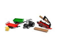 Bburago Valtra M2/Q Tractor With 3 Trailers 10cm Model Farm Toy B18-31668V