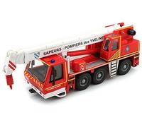 Bburago | Crane Fire Truck with Ladder | Display of 18 Pieces | 1:55 Scale Miniature Car Reproduction | Red | Collectible Children's Toy | 32010