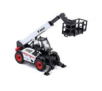 Bburago Die-Cast BOBCAT TELEHANDLER with Working MAN PLATFORM - Replica Collectible Model Toy - 1:50 Scale, White
