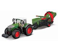 BURAGO FENDT TRACTOR WITH CULTIVATOR 10CM - 31666 FARM PIG COW TOY MACHINERY