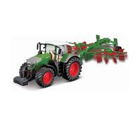 1:50 BURAGO Fendt Vario 1050 Tractor With Whirl Rake Trailer 2016 BU31665-BK Mod