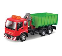 Bburago Die-Cast MUNICIPLE LORRY With Working HOOK LIFT AND CRANE Collectible Model Toy - 1:50 Scale