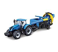 Bburago Die-Cast NEW HOLLAND T7.315 TRACTOR with Working CULTIVATOR - Detailed Replica Collectible Model Toy