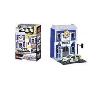 Bburago B18-31502 Street FIRE Poice Station Playset with Land Rover Freelander 2 Die-Cast Car-1:43 Scale City Toy Play Set, Police, S