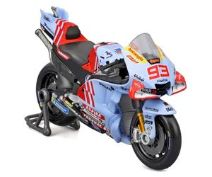 Bburago Ducati Desmosedici GP23 MotoGP Team Gresini Racing 2024 - Marc Márquez #93 - 1:18 Scale Die-Cast Motorcycle Model (Blue)