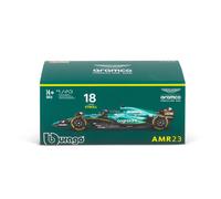 Bburago Formula 1 F1 Asto Martin AMR 23 Lance Stroll with Helmet (2023) - 1:43 Scale - In credibly Detailed Die-Cast Replica Collectible Race Car, Blue