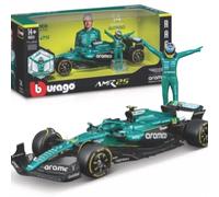 Bburago 1:24 Aston Martin Aramco F1 AMR25 Fernando Alonso with Driver Figure Die-Cast Model Car