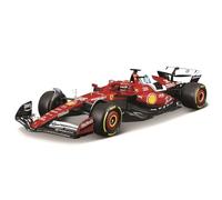 BBURAGO Diecast Car Ferrari SF-25 F1 2025 #16 Charles Leclerc 1:18 Scale with Helmet, Red