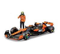 Bburago F1 Formula 1 MCLAREN MCL38 (2024) WITH DRIVER FIGURE- NORRIS - 1:24 Scale - Incredibly Detailed Die-Cast Replica Collectible Race Car Model