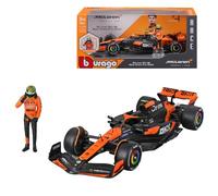 Bburago F1 Formula 1 MCLAREN MCL38 (2024) WITH DRIVER FIGURE- NORRIS - 1:24 Scale - Incredibly Detailed Die-Cast Replica Collectible Race Car Model
