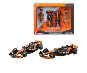 Bburago F1 Formula MCLAREN MCL38 (2024) - NORRIS AND PIASTRI 2 Pack -1:43 Scale - Incredibly Detailed Die-Cast Replica Collectible Race Car Models, Multiple Colours