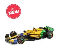 F1 McLAREN MCL38 2024 Monaco GP Livrea Senna 30th Anniversary - Formula 1 - LANDO NORRIS 4 with Helmet - Scale 1:43 12 cm - Bburago 18-38215-N