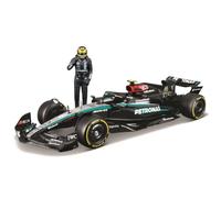 Bburago F1 Mercedes AMG W15#44 Hammilton Includes Racer Figure (2024) - Formula 1 Model Car 1:24 Scale, Faithful Collector's Car, Toy Car, Ages 14 (18-28069H)