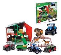 M&b 1:43 Farmland Playset Horse Stable With New Holland Tractor