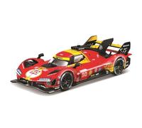 Bburago Ferrari 499P LMH 24H Le Mans Champion 2024#50 Scale 1:43, Diecast Replica with Transparent Display Case, Licensed by Ferrari, Age 14+