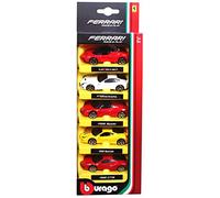 Bburago FERRARI RACE AND PLAY 5 VEHICLE PACK - 1:64 Scale - Incredibly Detailed Die-Cast Replica Collectible Model Vehicles