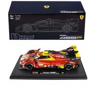 Bburago FERRARI RACING 499P LE MANS HYPERCAR (2024) AF CORSE #50 - DELUXE HARD CASE - 1:18 Scale - Incredibly Detailed Die-Cast Replica Collectible Race Car Model