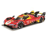 Bburago FERRARI RACING 499P LE MANS HYPERCAR (2024) AF CORSE #50 - DELUXE HARD CASE - 1:18 Scale - Incredibly Detailed Die-Cast Replica Collectible Race Car Model