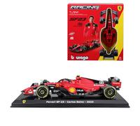 Bburago Ferrari SF23 Formula 1 Kit (2023): Model Car Kit in Scale 1:24, 45 Pieces, from Driver #55 Carlos Sainz, Window Box, 27 cm, Black/Red (18-26852)