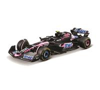 Bburago Formula 1 Alpine A524 (2024): 1:43 Scale Model Car by Driver #10 Pierre Gasly, Window Box, 12.5 cm, Black Pink (18-38219G)