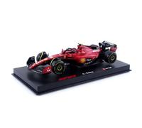 Bburago Formula 1 F1 FERRARI SF-23 With Helmet Sainz (2023) - 1:43 Scale - Die-Cast Replica Collectible Race Car, Black