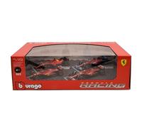 Bburago Formula 1 F1 Ferrari SF23 4-Pack - Leclerc - 1:43 Scale - Incredibly Detailed Die-Cast Collectible Replica Race Cars, Rot