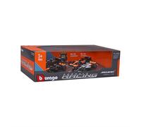Bburago Formula 1 F1 McLaren 4-Piece Set - 1:43 Scale - Incredibly Detailed Die-Cast Replica Collectible Race Car, Orange