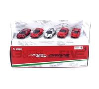 Bburago Gift Pack 5 Ferrari Drive - 5 Realistic 3" Iconic Car Models, Officially Licensed by Ferrari, Recommended Age 3+ Years