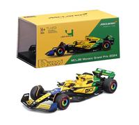 F1 McLAREN MCL38 2024 Monaco GP Livrea Senna 30th Anniversary - Formula 1 - LANDO NORRIS 4 with Helmet - Scale 1:43 12 cm - Bburago 18-38215-N