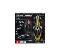 Bburago - Model Kit Mercedes F1 W15 #63 Russell 1:24 con Casco, 14+ Nero, Argent