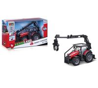 Bburago Die-Cast MASSEY FERGUSSON 8740S TRACTOR with Working FRONT LOADER and LOG LOADER - Replica Collectible Model Toy -