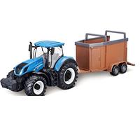 Bburago Motorised Tractors with Trailer - Realistic 10 cm Tractor Model (Random Choice from Available Models), Farmland Collection, Officially Licensed, Recommended Age 3+ Years