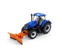 Bburago NEW HOLLAND T7.315 TRACTOR WITH SNOW PLOUGH - 1:32 Scale - Incredibly Detailed Die-Cast Replica Collectible Model Vehicle