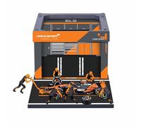 BBURAGO PIT STOP McLaren MCL38 (2024) #4 Norris, play set with diorama, 1:43 scale vehicle and 6 mechanics, detailed replica with official McLaren licence, recommended age 3+ years