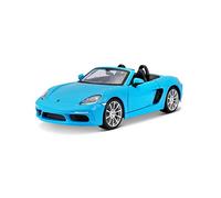 Bburago Porsche 718 Boxster: 1:24 Scale Model Car with Opening Doors, 19 cm, Blue (18-21087BL)