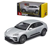 BBURAGO Porsche Macan 4 Electric, diecast car on a scale of 1:24, detailed replica with opening bonnet and doors, officially licensed by Porsche, random assortment, recommended age 3+ years