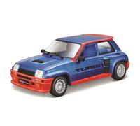 Bburago Renault 5 Turbo, 1:24 Scale Diecast Car, Detailed Replica with Opening Doors, Available in Blue and Red, Officially Licensed by Renault, Recommended Age 3+ Years