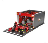 Bburago Set Box Ferrari Sf23 Carlos Sainz With 6 Mechanics Figure