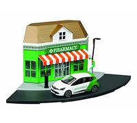 Bburago STREET FIRE CITY PHARMACY Playset with Renault Clio Die-Cast Car - 1:43 Scale