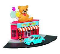 Bburago STREET FIRE CITY TOY STORE Playset with a VW Beetle Die-Cast Car - 1:43 Scale