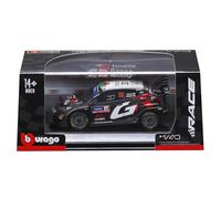 Toyota Gazoo Racing WRC Yaris Rally 1 Hybrid, 1:43 Scale Diecast Model Car, Black, Collector's Edition, Racing Replica For Ages 14+