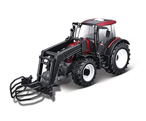 Bburago VALTRA FARM TRACTOR N174 WITH FRONT LOADER - 1:32 Scale - Incredibly Detailed Die-Cast Replica Collectible Model Vehicle, Red