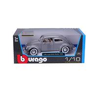 Bburago Volkswagen Beetle (1955): 1:18 Scale Model Car, Doors, Boot and Bonnet, Movable, Grey (18-12029G)